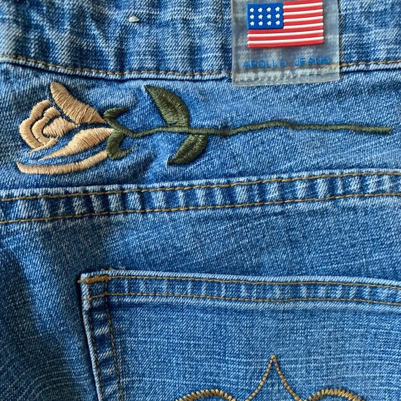 9 for $10 M&M Apollo Floral Print Jeans Embroidered Western Rodeo Denim 13/14 - Picture 10 of 15